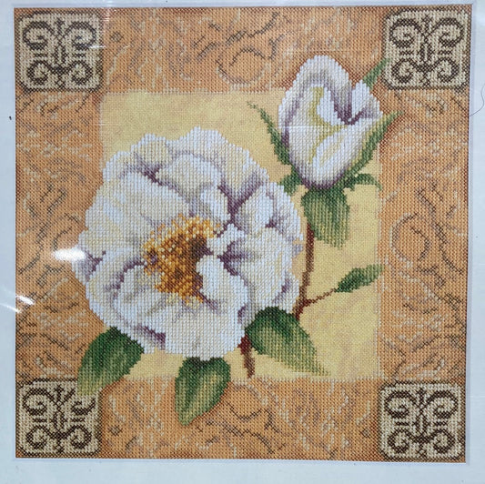 Lanarte Flowers & Gardens Cross Stitch Collection  - Rose in classic surround