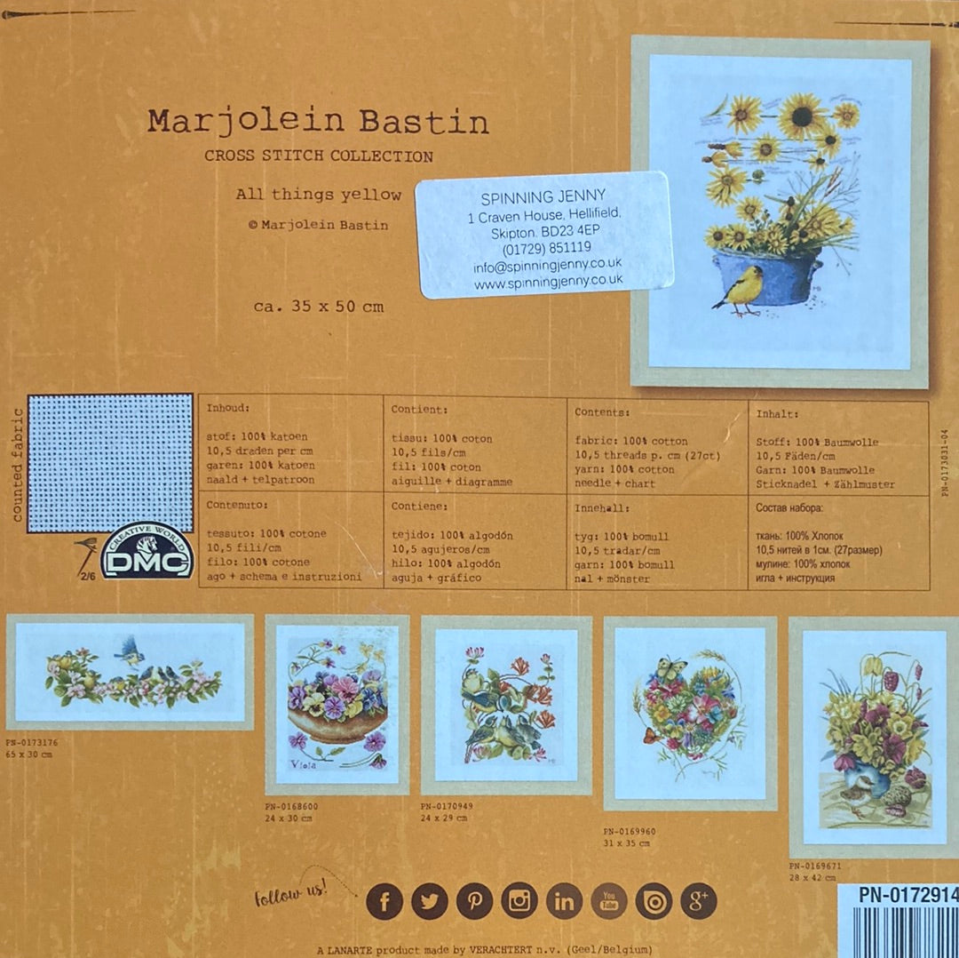 Lanarte (Marjolein Bastin) Cross Stitch Collection  - 'All things yellow'