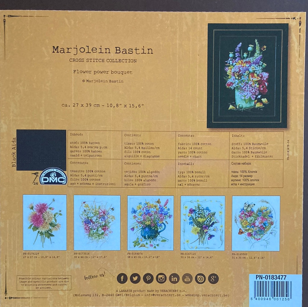 Lanarte (Marjolein Bastin) Cross Stitch Collection  - 'Flower Power Bouquet'