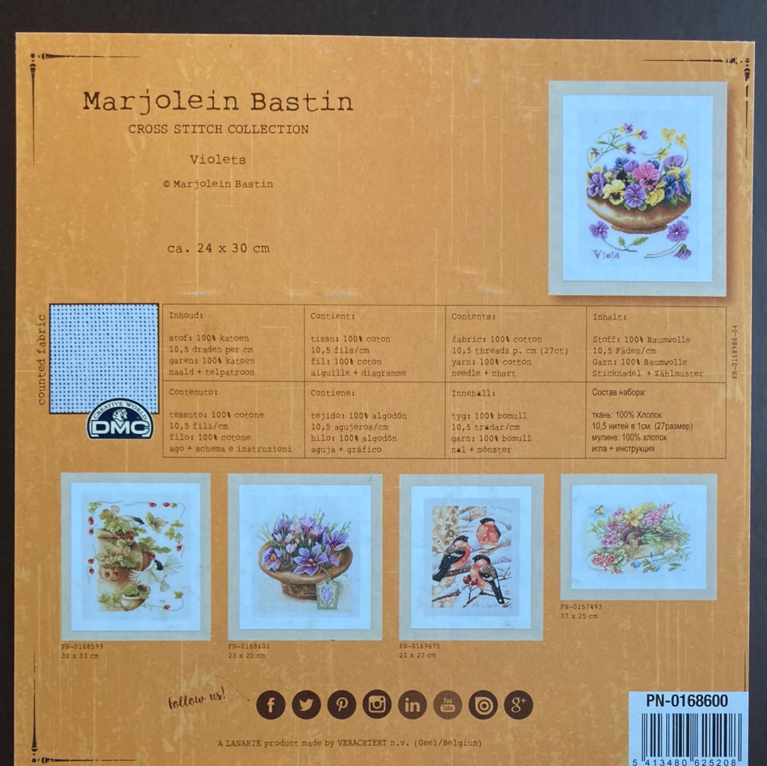 Lanarte (Marjolein Bastin) Cross Stitch Collection  - Violets