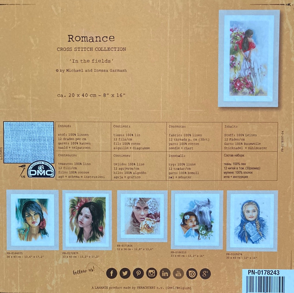 Lanarte Romance Cross Stitch Collection  - 'In the Fields'
