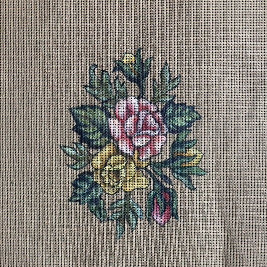 Mini Roses Oval Tapestry - Painted Canvas