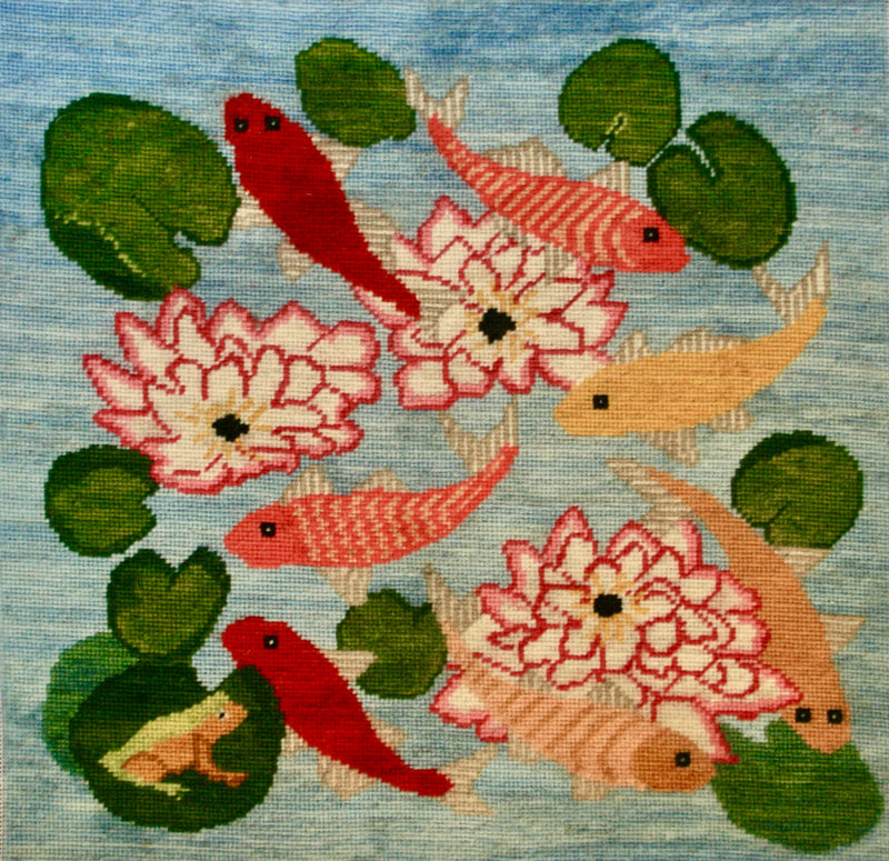 Koi Carp & Waterlilies Tapestry Cushion Kit - Fox Tapestry Designs (Wales)