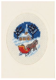 Christmas Card - 9 x 13cm with Oval Aperture