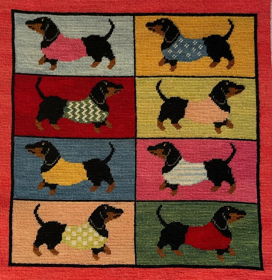 Sausage Dogs Tapestry Cushion Kit - Fox Tapestry Designs (Wales)